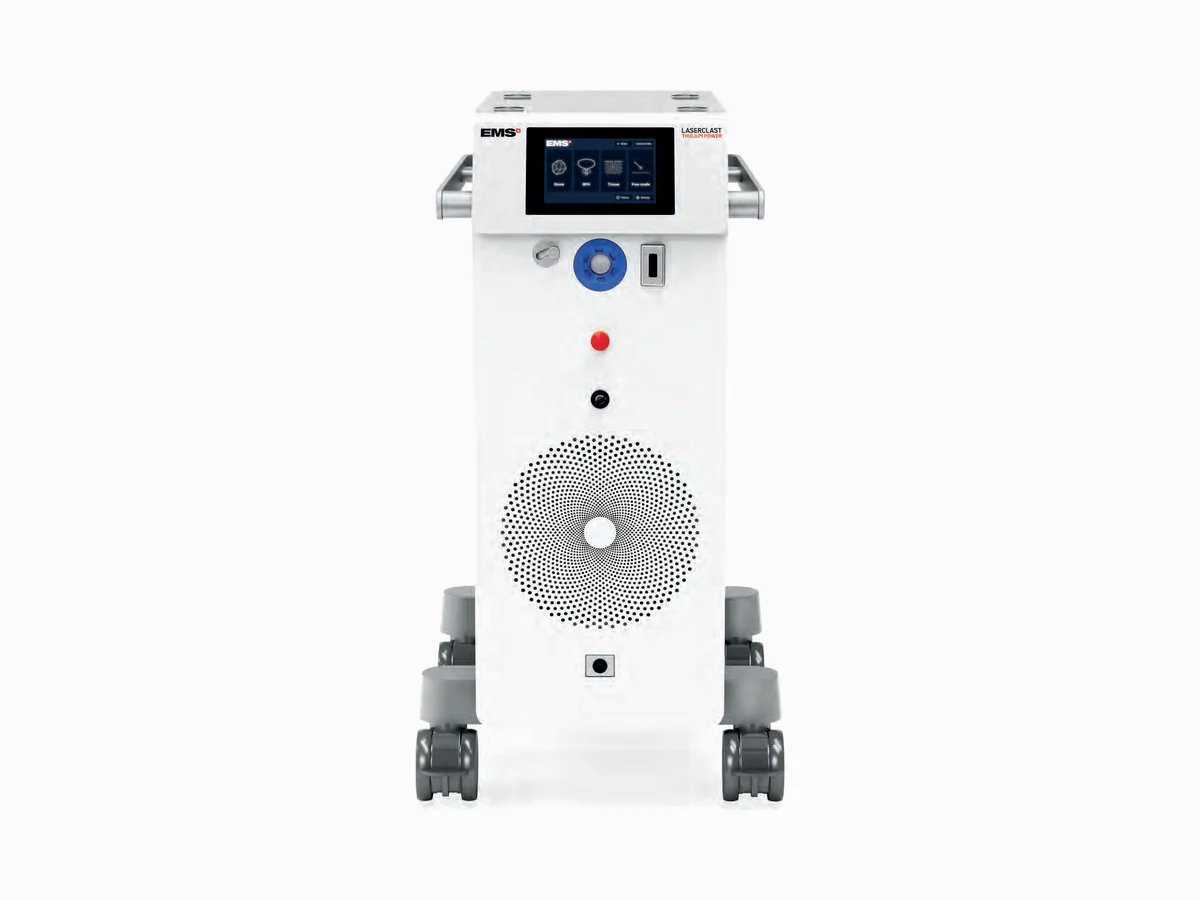 Láser LaserClast Thulium Power de EMS, vista frontal