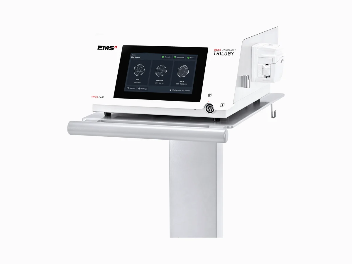 Consola Swiss LithoClast Trilogy de EMS sobre carro