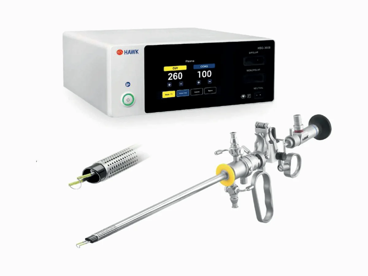 Generador, resectoscopio y morcelador Hawk para enucleación de próstata